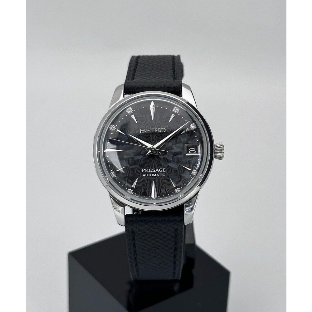 Custom Seiko Mod Black Sakura Diamond Presage 33mm E S Watches